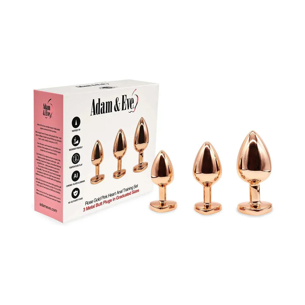 Corazón rosado de oro rosa Adán y Eva