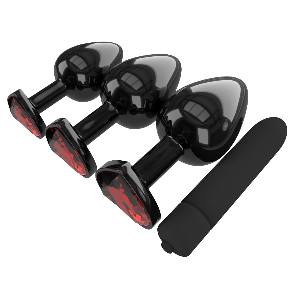 Set de tapones anales Stanley Steel Black Wellness con bala vibradora